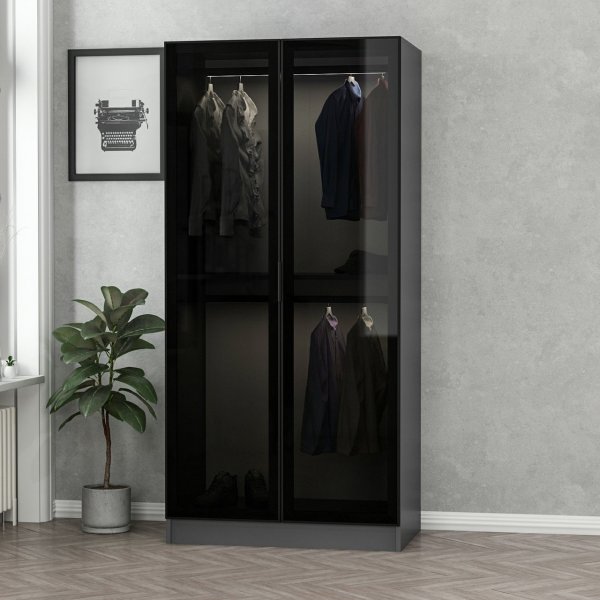 Cavolo garderobeskap 90 cm - Antrasitt/damp Cavolo garderobeskap 90 cm - Antrasitt/damp