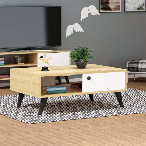 Athena salongbord - Safir/eik/hvit Athena salongbord - Safir/eik/hvit