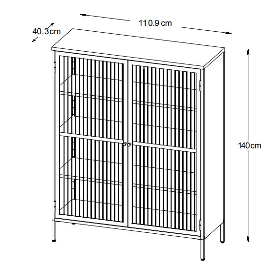 Dobb mørkegrønt metallskap med glassdører Dobb mørkegrønt metallskap med glassdører