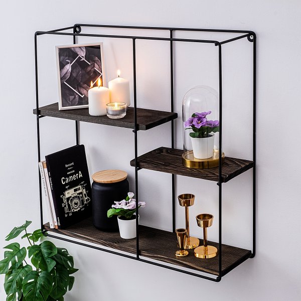 Syrin vegghylle - Sort/natur Syrin vegghylle - Sort/natur