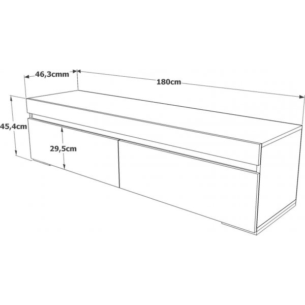 Future mediebenk 3 - Furu/hvit Future mediebenk 3 - Furu/hvit