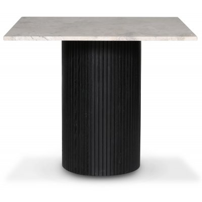 Decibel rundt spisebord 90x90 cm - Svart / Beige marmor