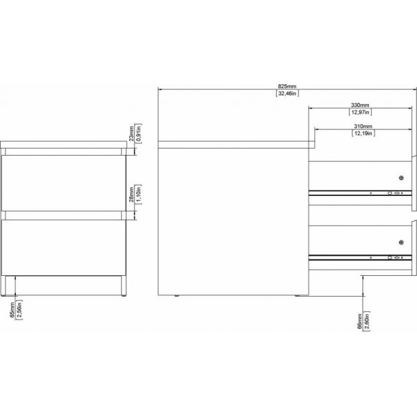 Naia nattbord 2 - Betong/hvit Naia nattbord 2 - Betong/hvit