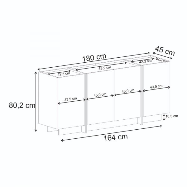 Skjenk Dromma 180 cm - Safir eik