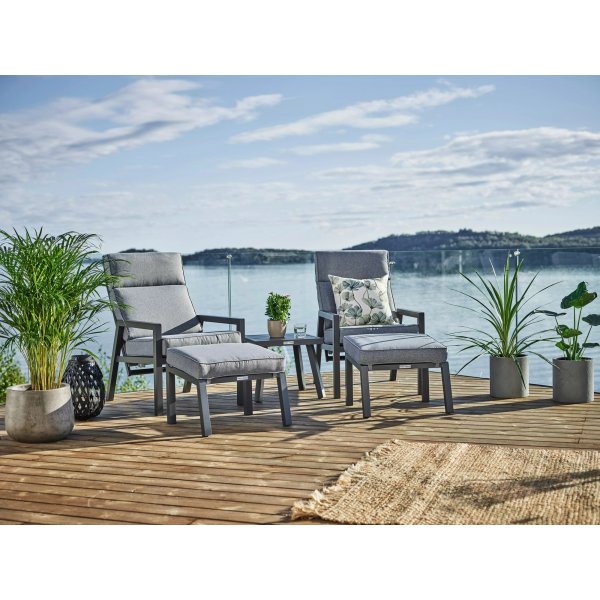 Lerida recliner-sett - Gr� + Tekstilpleie for m�bler