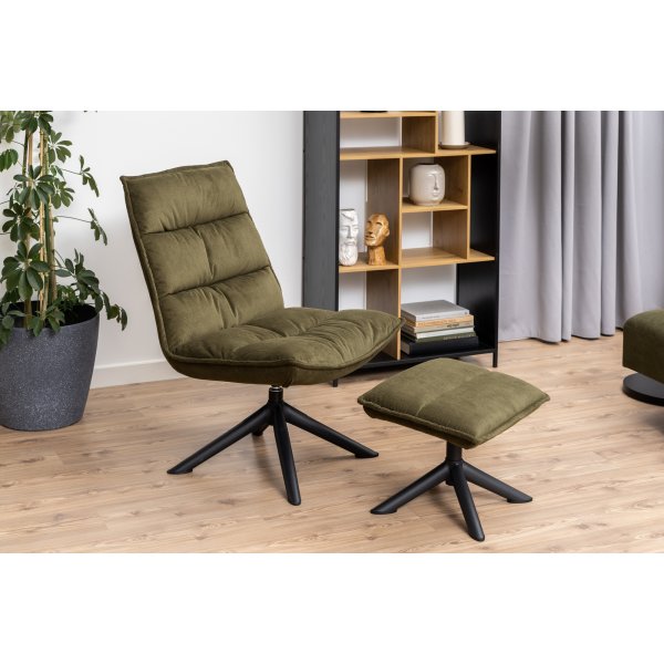 Blizzard lenestol med fotskammel - Gr�nn