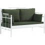 Hampus 2-seters utesofa - Hvit/grnn + Tekstilrens for mbler