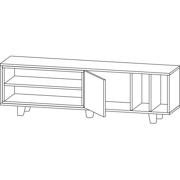 Rosmar mediebenk - Eik/hvit Rosmar mediebenk - Eik/hvit