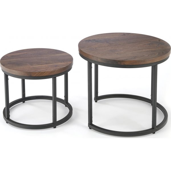 Settbord valnøtt/svart Ø43/53 cm - Tore Settbord valnøtt/svart Ø43/53 cm - Tore