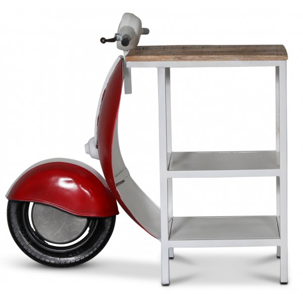 Vintage Vespa bardisk / nattbord - R�d / hvit