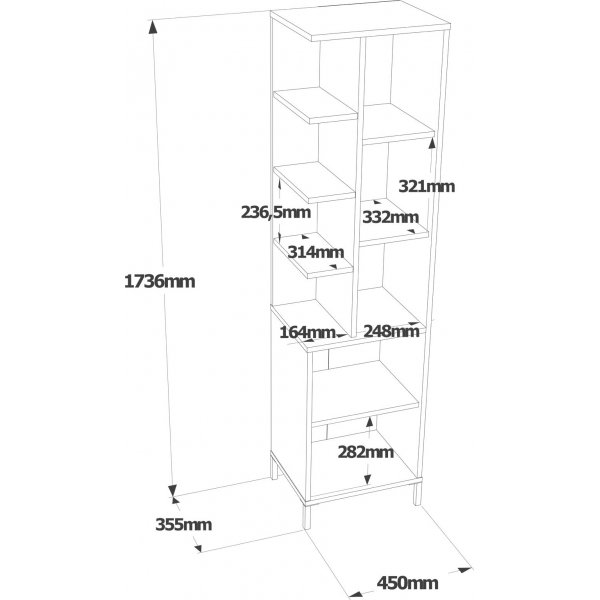 Vitale skap 1 - Valnøtt/hvit Vitale skap 1 - Valnøtt/hvit