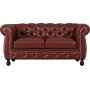 Chesterfield sofa 2-seter i brun PU