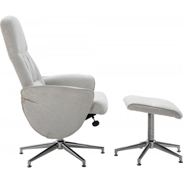 Julius recliner lenestol med fotskammel - Grå stoff Julius recliner lenestol med fotskammel - Grå stoff