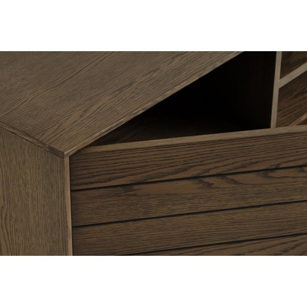 Inez TV-benk i brunoljet eik - Bredde 180 cm