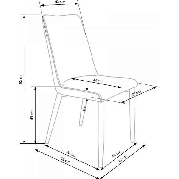 Cadeira spisestuestol 368 - Grå Cadeira spisestuestol 368 - Grå