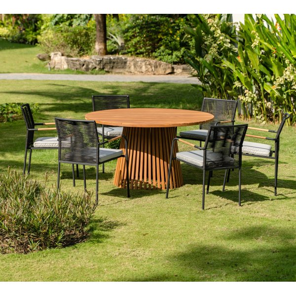 Stork rundt akasie spisebord 140 cm