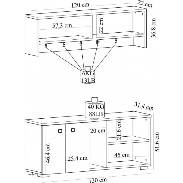 Sarandon hallmbler - Hvit