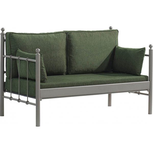 Lalas 2-seters utesofa - Brun/grnn