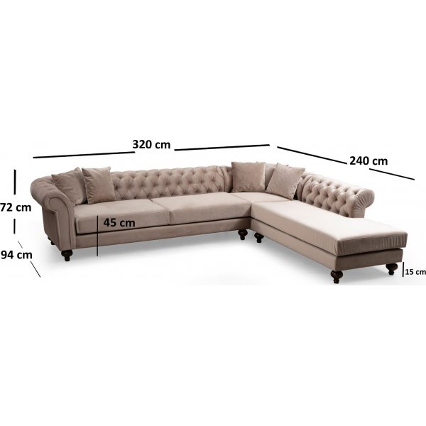 Bogart hjørnesofa – beige Bogart hjørnesofa – beige