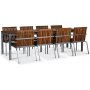 Spisebord Alva 250x90 cm - Teak/galvanisert metall
