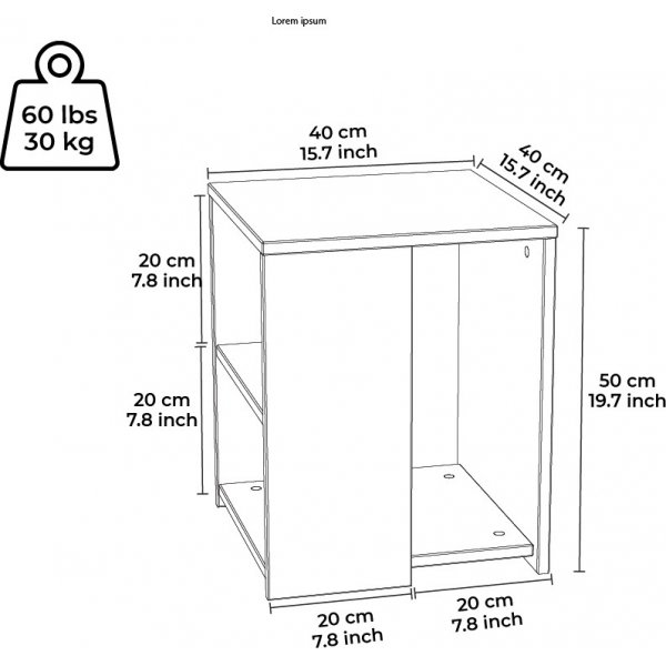 Roma sidebord 40 x 40 cm - Eik/hvit Roma sidebord 40 x 40 cm - Eik/hvit