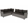 Hjrnesofa Lagos med bord - Gr/svart melert