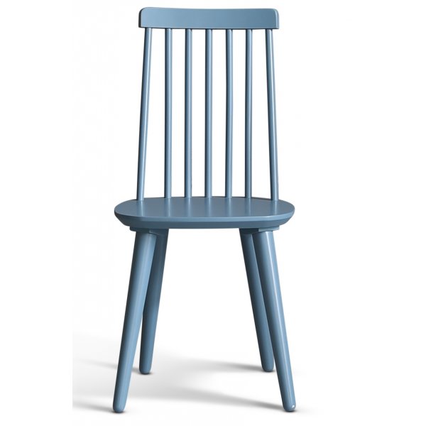 Dalsland spisegruppe: Spisebord i Eik/hvit med 6 duer bl Pinnstolar