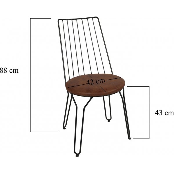 Agda stol - Svart/brun