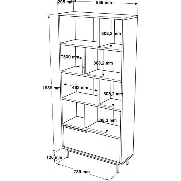 Ocean bokhylle - Hvit Ocean bokhylle - Hvit