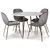 Art spisegruppe: Rundt bord marmor/Messing + 4 st Deco stoler gr flyel / messing