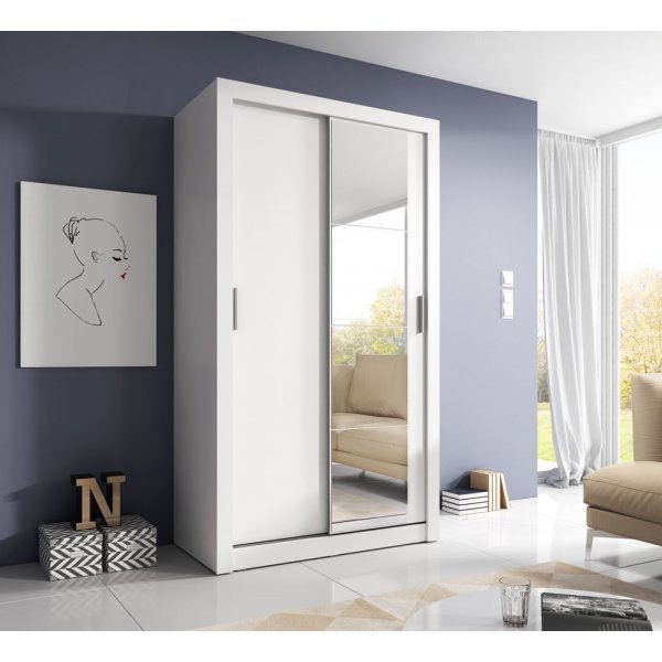 Mervyn garderobe 120 - Hvit + Møbelføtter Mervyn garderobe 120 - Hvit + Møbelføtter