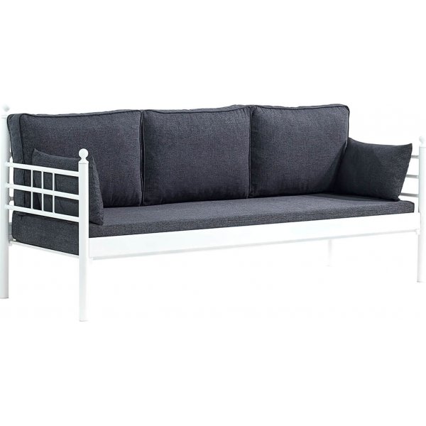 Manyas 3-seters utesofa - Hvit/antrasitt