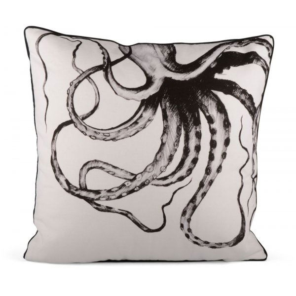 Pute Blekksprut - Hvit/svart Pute Blekksprut - Hvit/svart