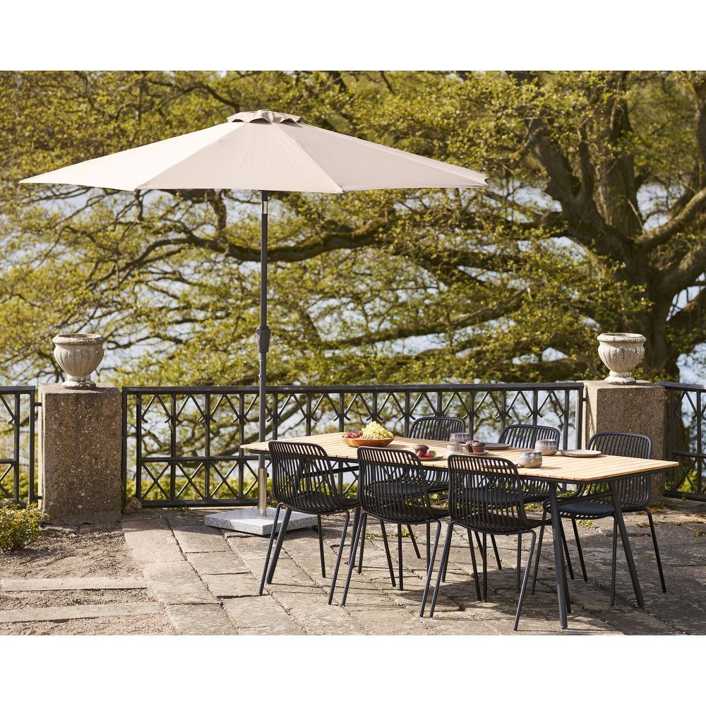 Houston parasoll Ø300 cm - Beige - Parasoller, Solbeskyttelse, Hagemøbler