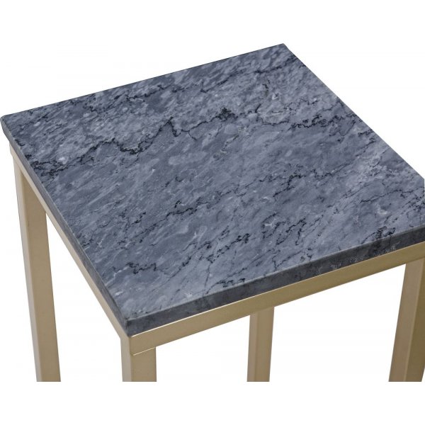 Aksentsokkel 27 - Grå marmor / messingfarget base Aksentsokkel 27 - Grå marmor / messingfarget base