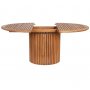 Salt rundt uttrekkbart spisebord i teak 115 + 40 cm