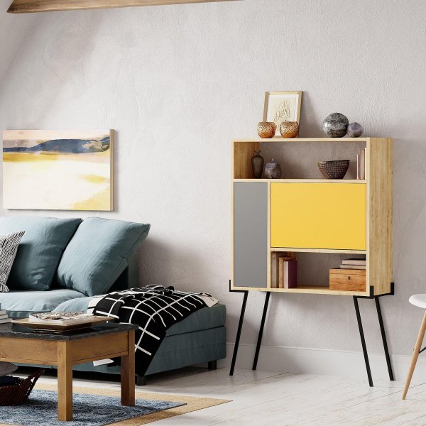 Tatti skap - Eik/sennepsgul/antrasitt Tatti skap - Eik/sennepsgul/antrasitt