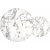 Ruffo salongbord 38/60 cm - Hvit marmor/gull