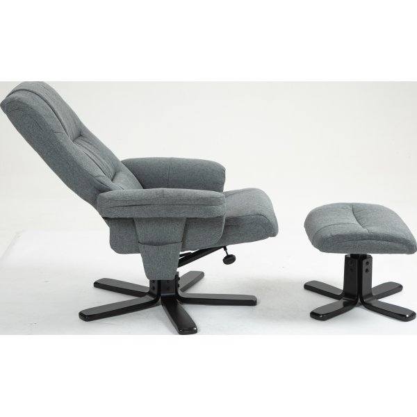 Lenestol med fotskammel gr - Oslo