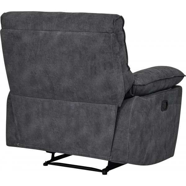 Coventry hvilestol med manuell mekanisme - Grå mikrofiber + Møbelføtter Coventry hvilestol med manuell mekanisme - Grå mikrofiber + Møbelføtter
