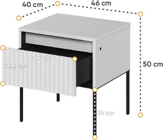 Trend nattbord - Hvit/svart Trend nattbord - Hvit/svart