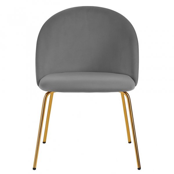 Art velvet stol - Lysegrå / Messing + Møbelføtter Art velvet stol - Lysegrå / Messing + Møbelføtter