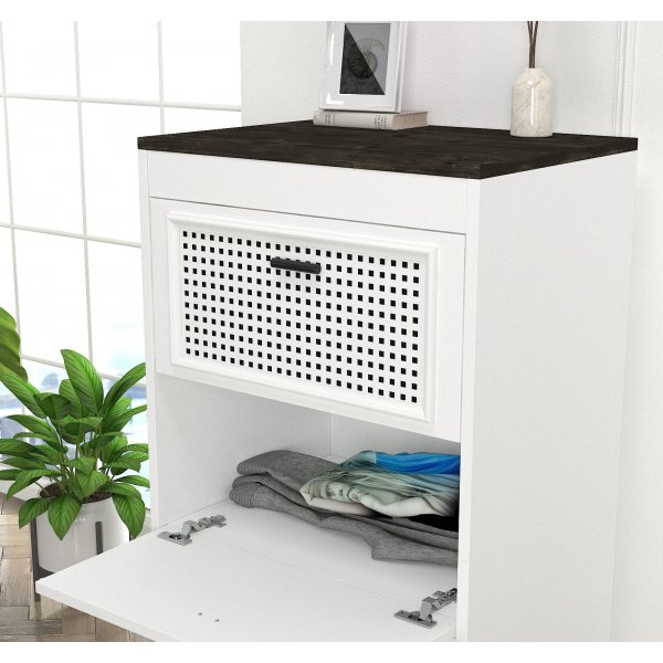 Ferdig kommode - Hvit/mrk brun