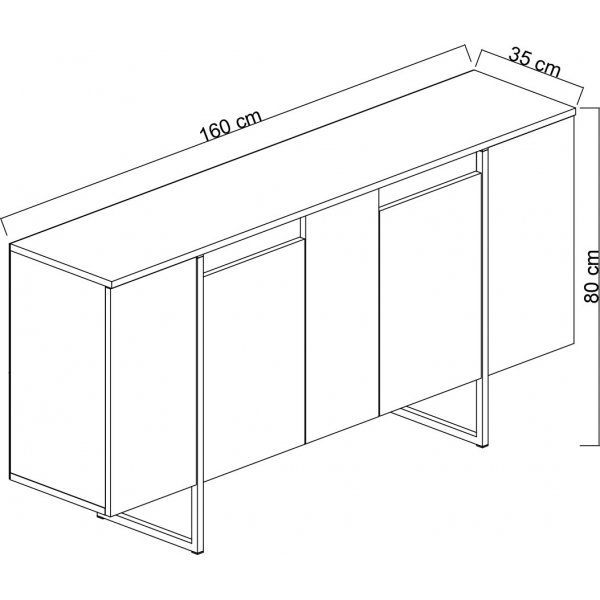 Lux skjenk Valnøtt/gull Lux skjenk Valnøtt/gull