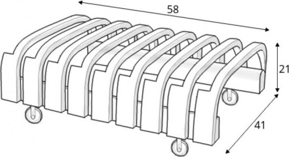 Tari stolvogn, 8 stoler - Alle farger Tari stolvogn, 8 stoler - Alle farger