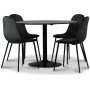 Seat spisegruppe, spisebord med 4 skt Carisma flyelsstoler - Svart/Mrkgrnn