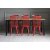 Dalsland spisegruppe: Spisebord i sort/eik med 6 rde knaggstoler