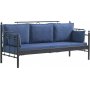 Hampus 3-seters utesofa - Svart/bl