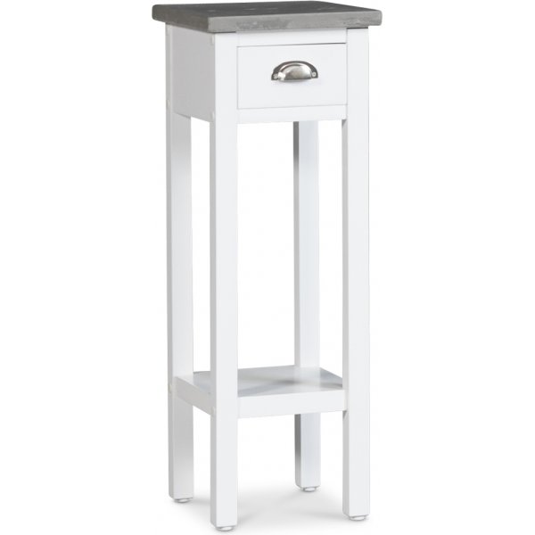 Nattbord Hugo Small - 70 cm (hvit med bertongtopp) + Tekstilrens for møbler Nattbord Hugo Small - 70 cm (hvit med bertongtopp) + Tekstilrens for møbler