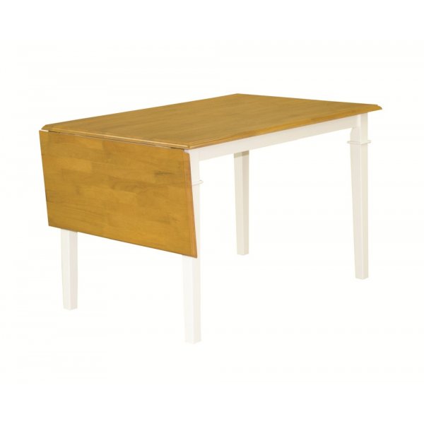 minne klappbord 120-160 cm - Hvit/eik beis